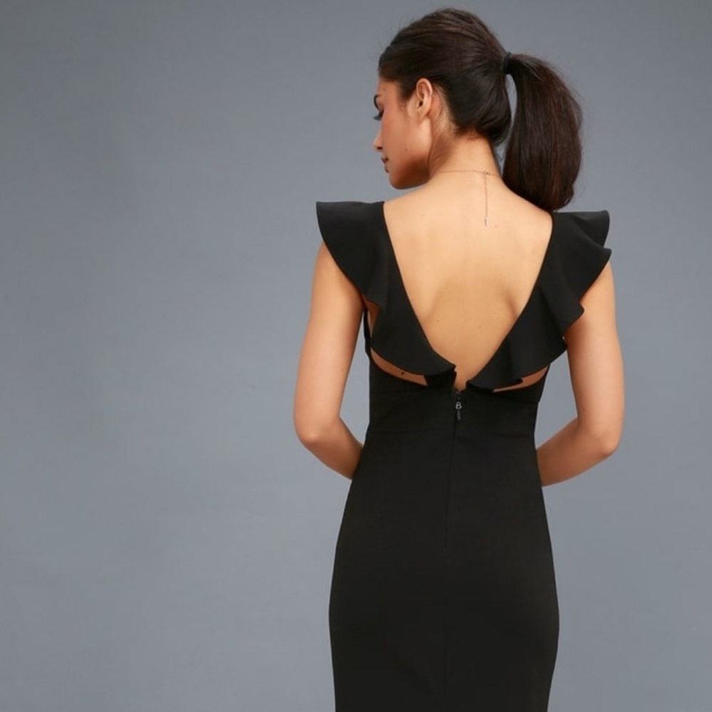 Lulu's Black Ruffle Mini Dress - Picture 2 of 6